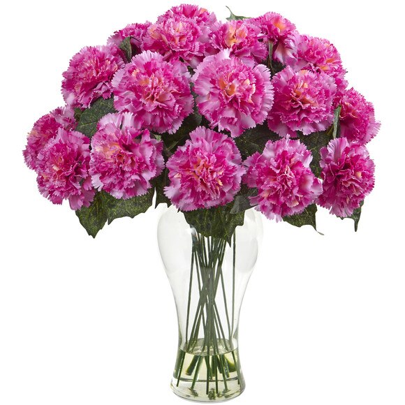 Blooming Carnation Arrangement w/Vase - SKU #1403 - 1